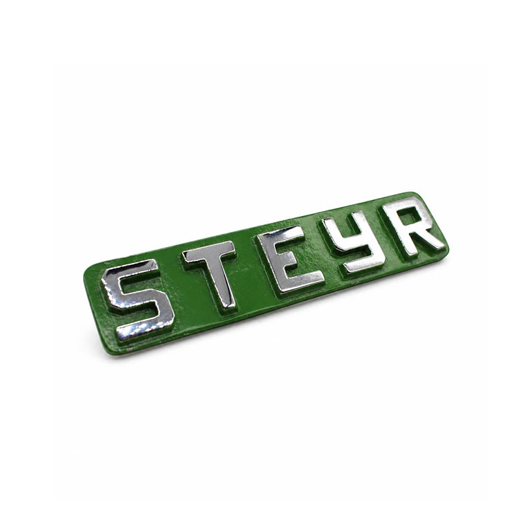 Steyr Zeichen Emblem Premium Grün 108mm T80 & T180 – Messing vernickelt & verchromt
