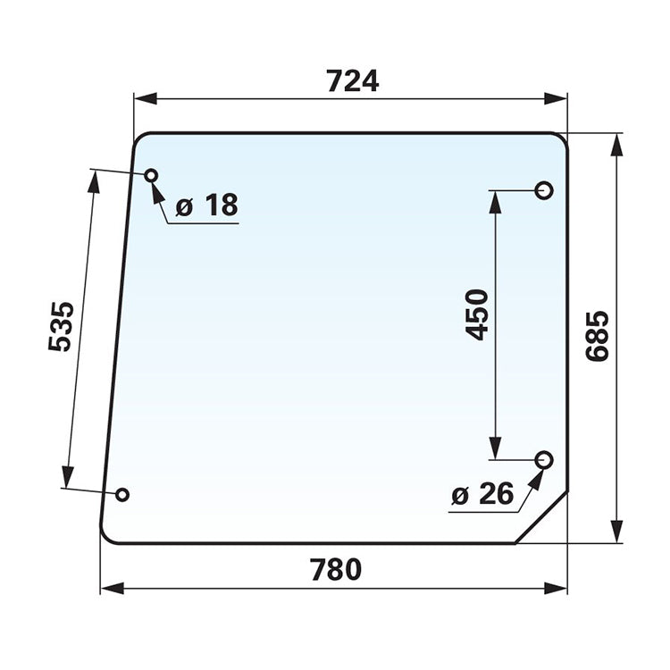 Türscheibe oben klar – passend zu Fritzmeier 521003