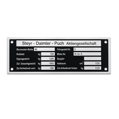 Steyr T80 Typenschild Premium teilausgefüllt 145 × 50 mm