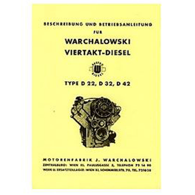 Warchalowski 4 tempi diesel, tipo D22, D32, D42, istruzioni per l'uso