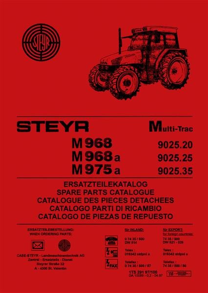 Multi-Trac M968 M968a M975a spare parts catalog