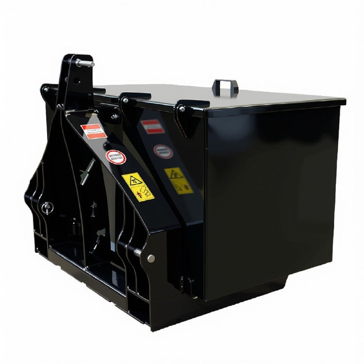 Traktor Heckbox / Forstkiste 120x60x60 cm in Schwarz RAL 9005 für Front- und Heckhydraulik Kat. I und II