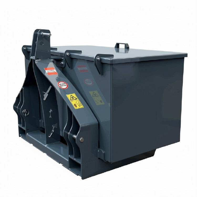 Traktor Heckbox / Forstkiste 120x60x60 cm in Anthrazitgrau für Front- und Heckhydraulik Kat. I und II